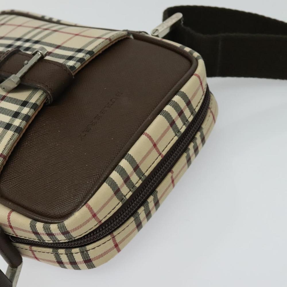 BURBERRY Nova Check Shoulder Bag Canvas Beige Silver Auth ep9111 - Picture 7 of 16